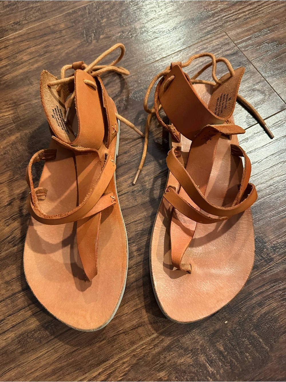 FREE PEOPLE Women’s Leather Lace-Up Sandals in Tan/rust
